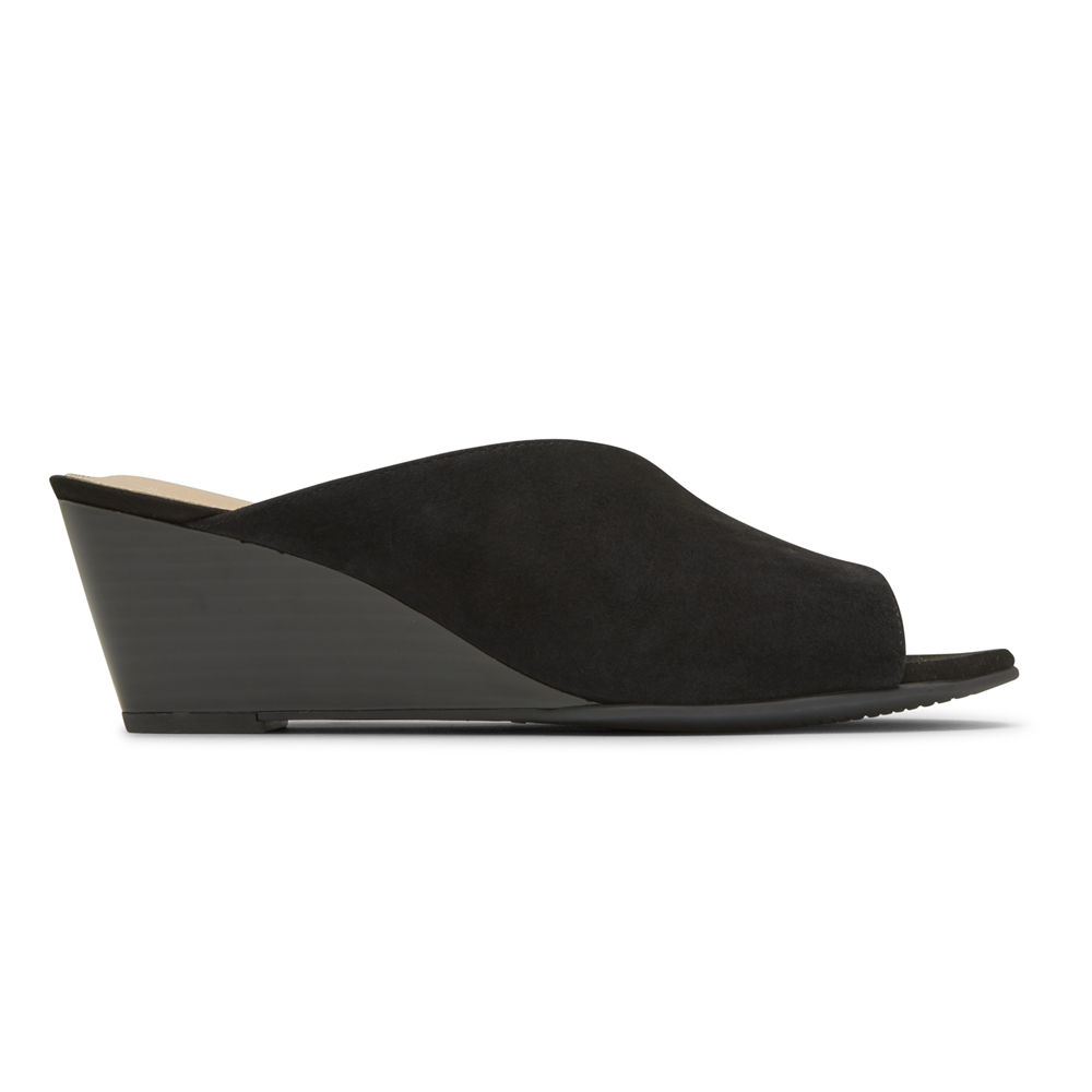 Sandalias Rockport Mujer Mexico - Total Motion Taylor Asymmetrical Negros - ATEZJ2407